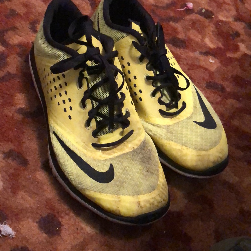 Yellow and Black Nike Shoes